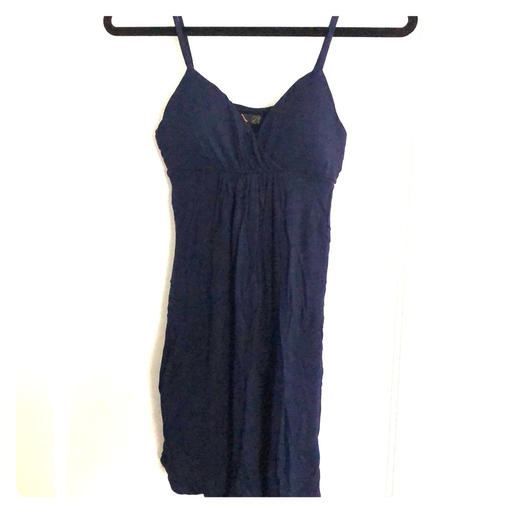 Navy blue baby doll mini dress